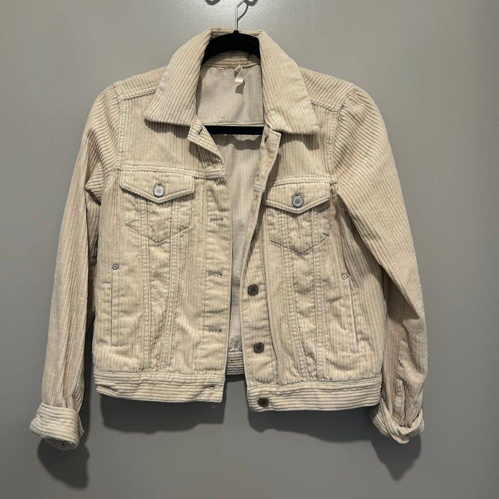 Beige button down corduroy jacket from Mango size XS